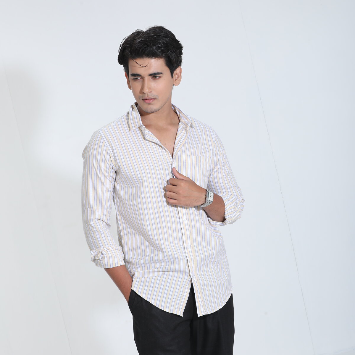 Yellow White Cotton Check Full Sleeve Shirt – Kairo