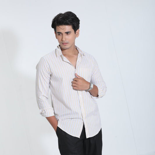 Yellow White Cotton Check Full Sleeve Shirt – Kairo