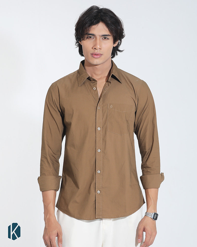 Brown Colour Full Sleeve Cotton Shirt – Kairo