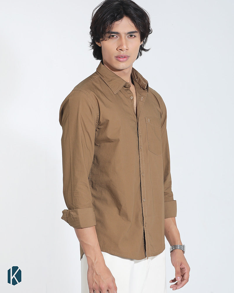 Brown Colour Full Sleeve Cotton Shirt – Kairo
