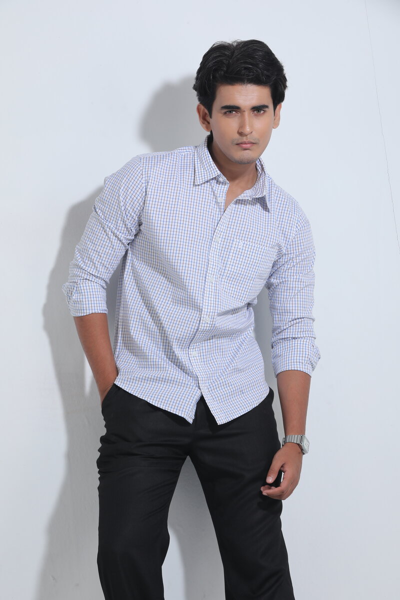 White Cotton Check Full Sleeve Shirt – Kairo