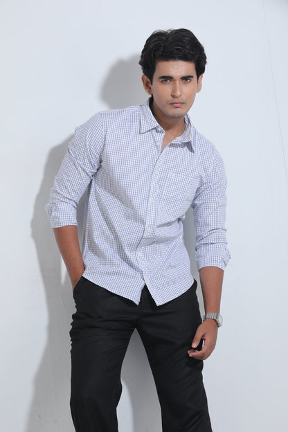 White Cotton Check Full Sleeve Shirt – Kairo