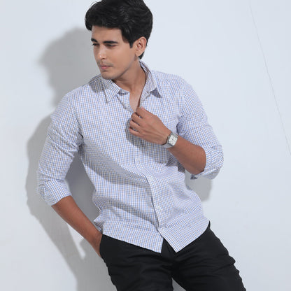 White Cotton Check Full Sleeve Shirt – Kairo