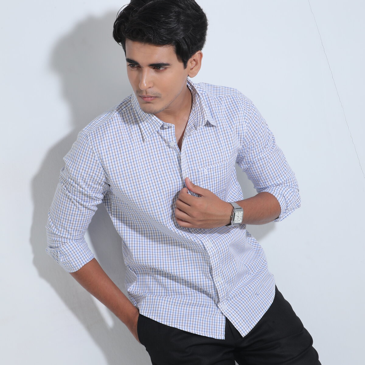 White Cotton Check Full Sleeve Shirt – Kairo