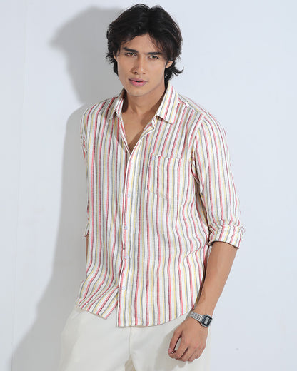 White, Red & Yellow Remi Cotton Check Full Sleeve Shirt – Kairo