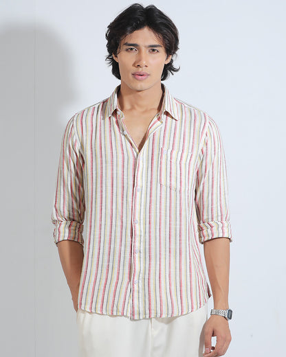 White, Red & Yellow Remi Cotton Check Full Sleeve Shirt – Kairo