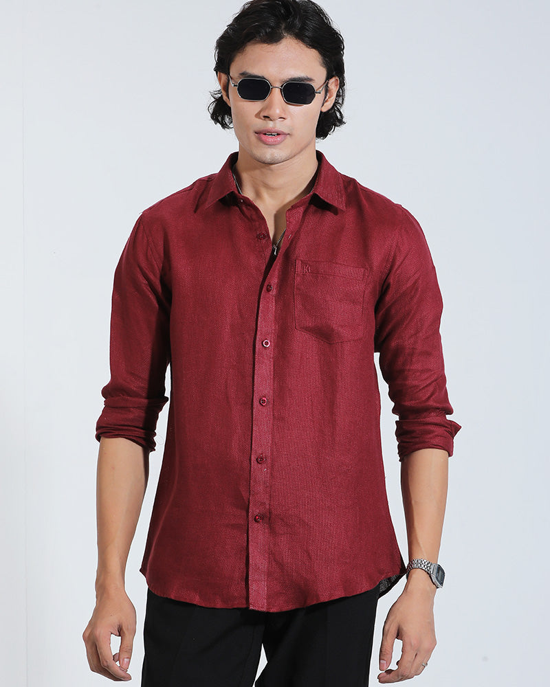 Maroon Remi Cotton Check Full Sleeve Shirt – Kairo
