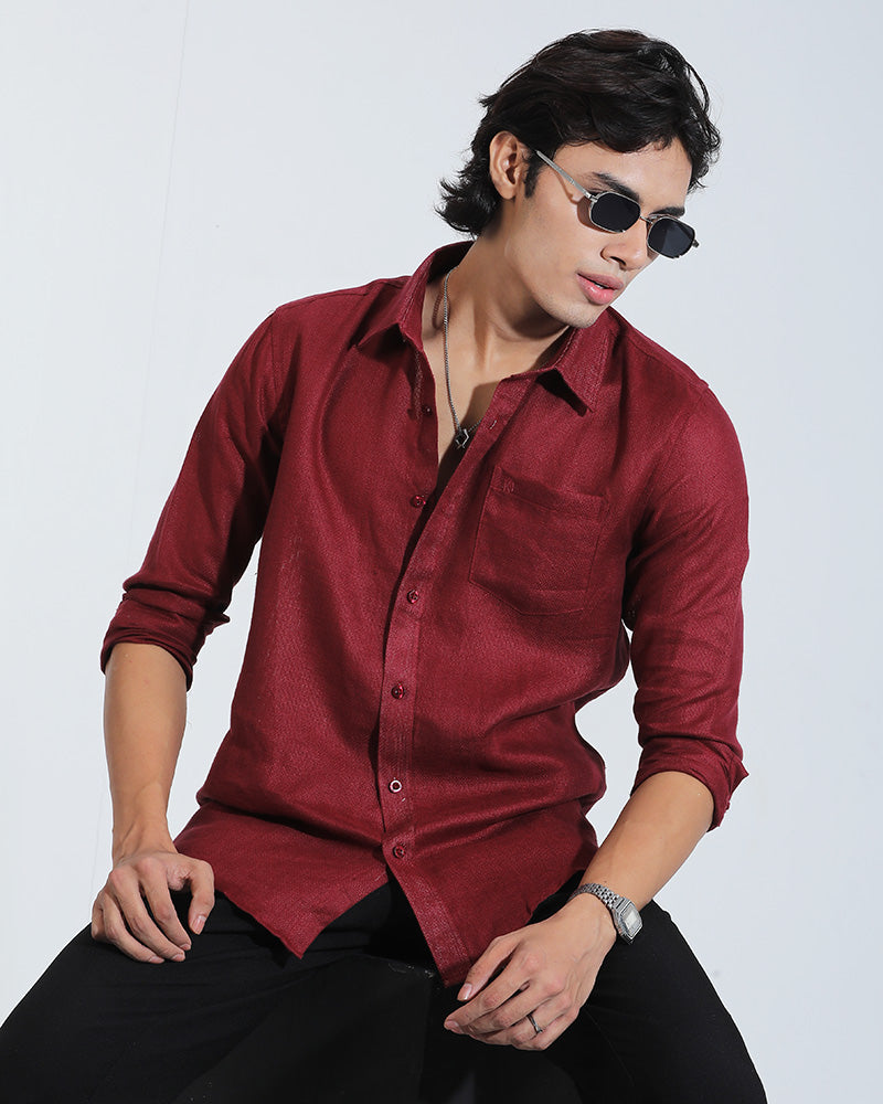 Maroon Remi Cotton Check Full Sleeve Shirt – Kairo