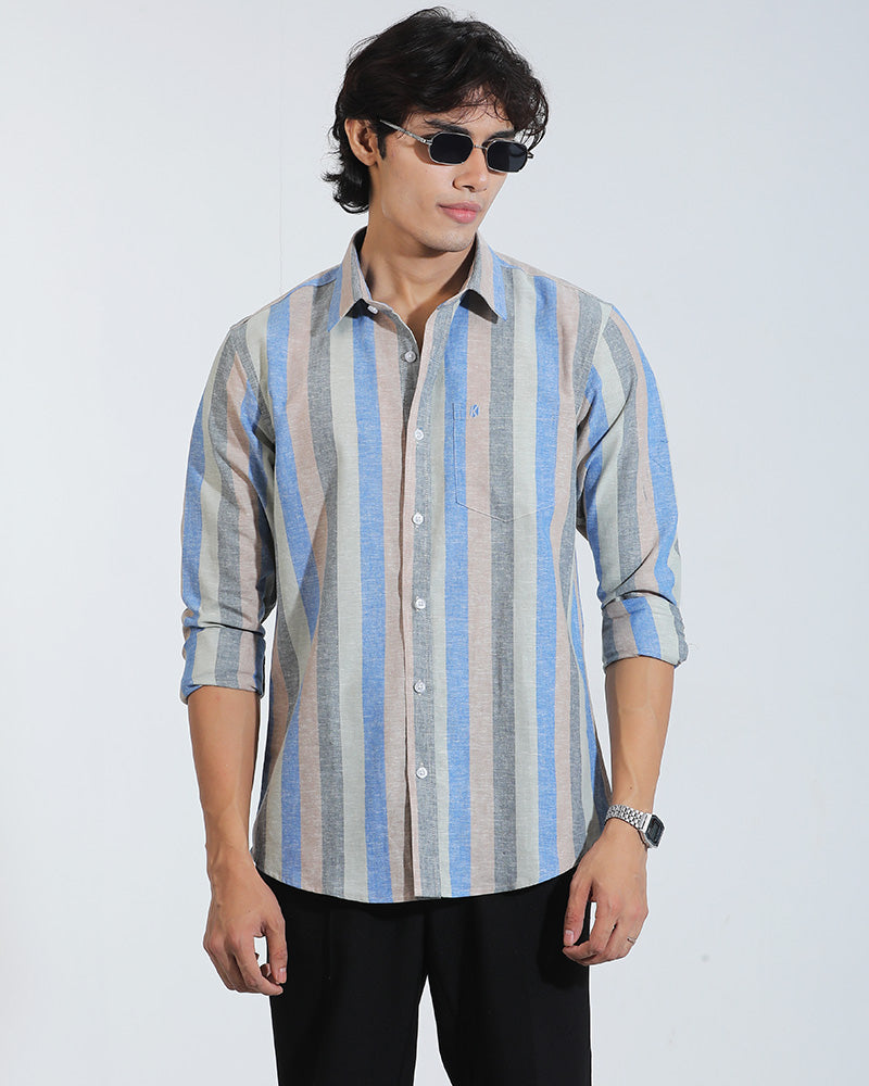 Multicolor Striped Cotton Full Sleeve Shirt – Kairo