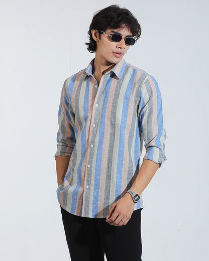 Multicolor Striped Cotton Full Sleeve Shirt – Kairo