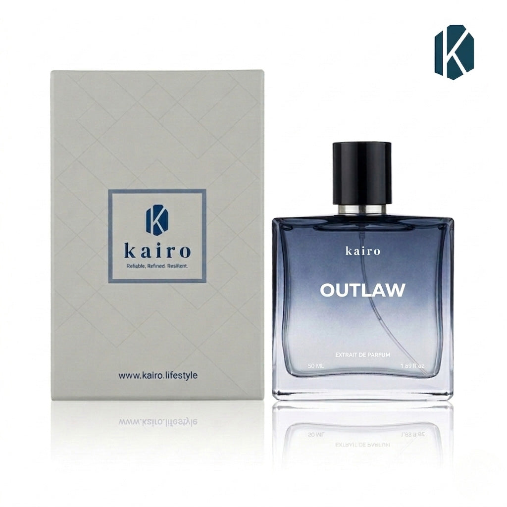 Kairo Outlaw  Perfume for Men - Premium Fresh-Spicy-Woody Fragrance Extrait de parfum | 40% Oil concentration | Similar to Dior Sauvage