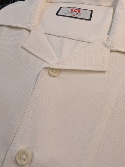 Purplish white Premium Chinese cuban half sleeve shirt