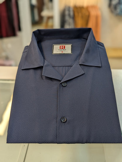 Montreal Blue Premium Chinese Cuban Half  Sleeve Shirt