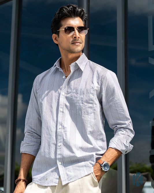 Black and white stripes  Full Sleeve Shirt – Kairo