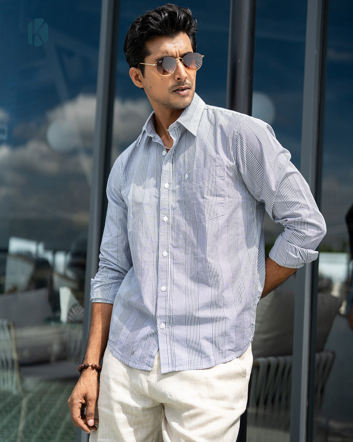 Black and white stripes  Full Sleeve Shirt – Kairo