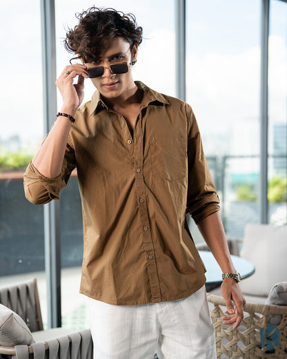 Brown Colour Full Sleeve Cotton Shirt – Kairo