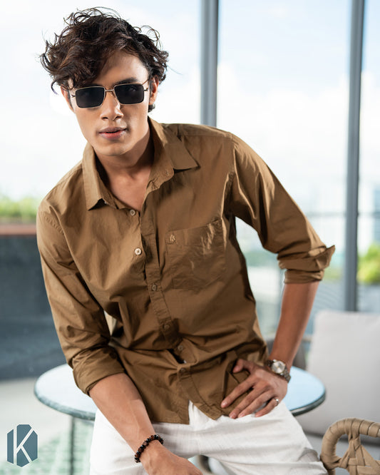 Brown Colour Full Sleeve Cotton Shirt – Kairo