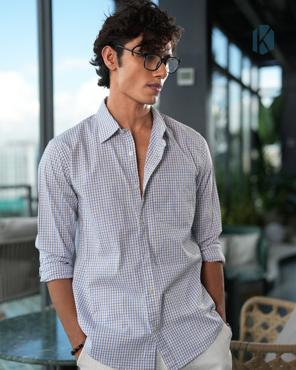 White Cotton Check Full Sleeve Shirt – Kairo