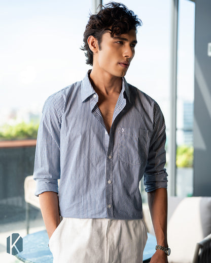 Black And White  Cotton  Full Sleeve Shirt – Kairo