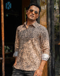 Sand Leopard Spot Print Full Sleeve Shirt - Premium Remi Cotton