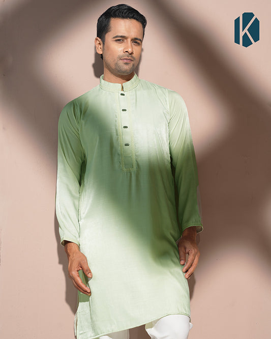 Mint Green Embroidered Panjabi for Men