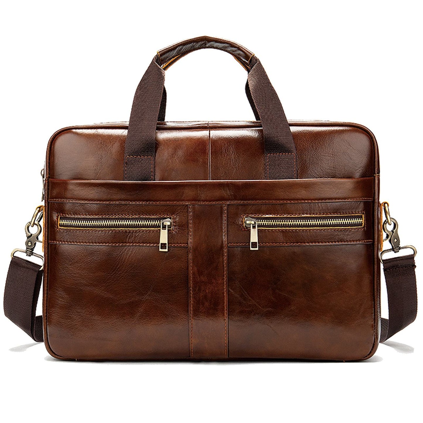 Men’s First Layer Cowhide Genuine Leather Briefcase