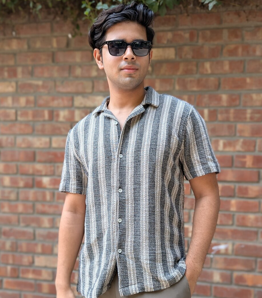 Black and Cream Premium Half Sleeve Shirt