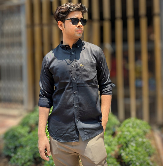Solid Black Premium Full Sleeve Shirt