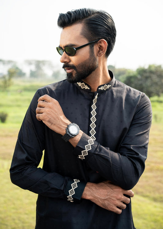 Black Embroidery   Premium  Panjabi