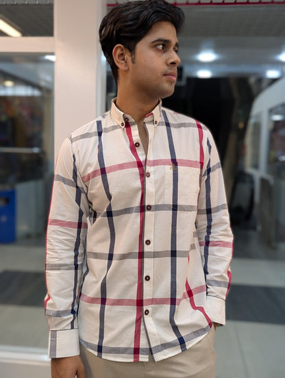 White Check Full Sleeve Shirt