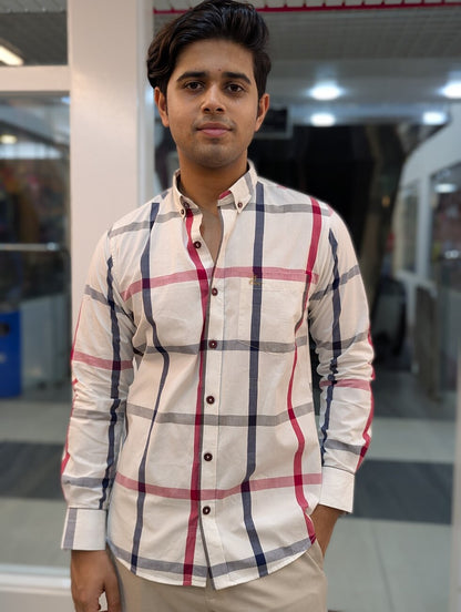 White Check Full Sleeve Shirt