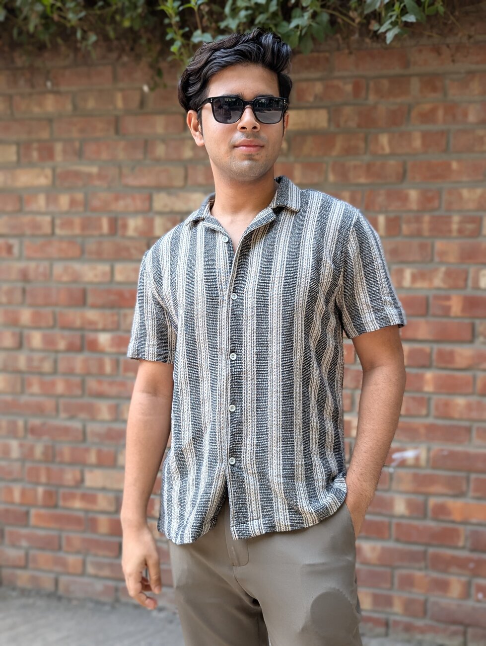 Black and Cream Premium Half Sleeve Shirt
