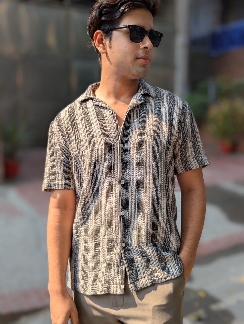 Black and Cream Premium Half Sleeve Shirt