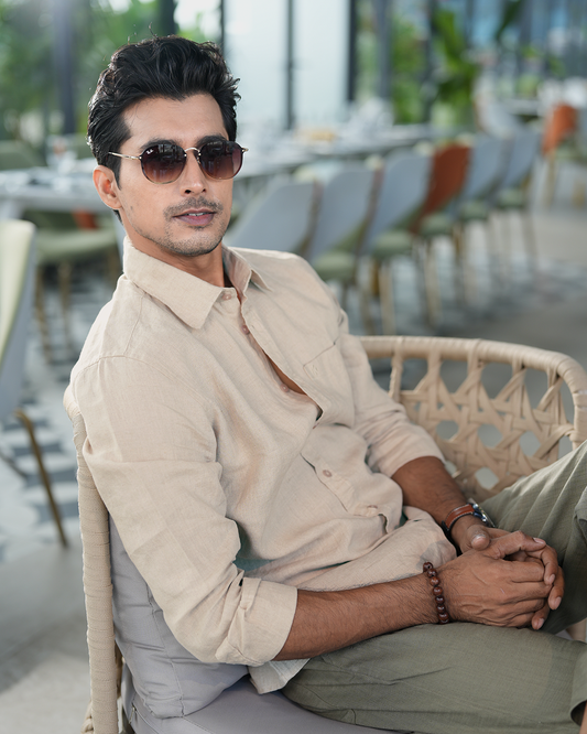 Cream Color Remi-Cotton Full Sleeve Shirt – Kairo