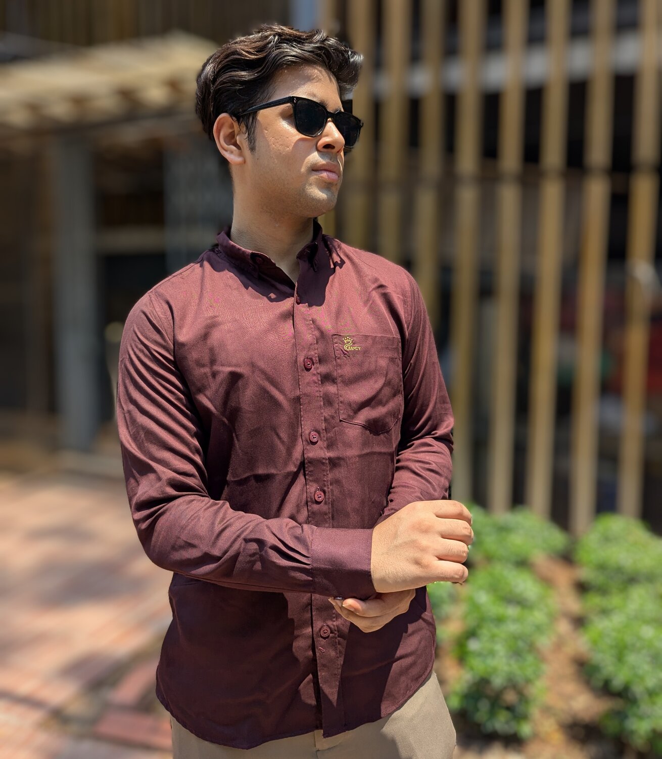Coffee Solid Full Sleeve Shirt